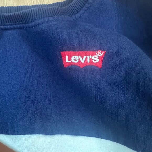 Levi’s Kids XL Colorblock Sweatshirt Red White Blue Logo Crew 13-15 Yrs - Picture 2 of 6